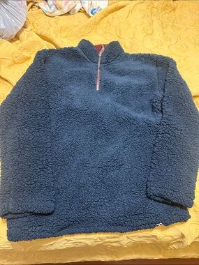 Navy Sherpa Half-Zip Pullover
